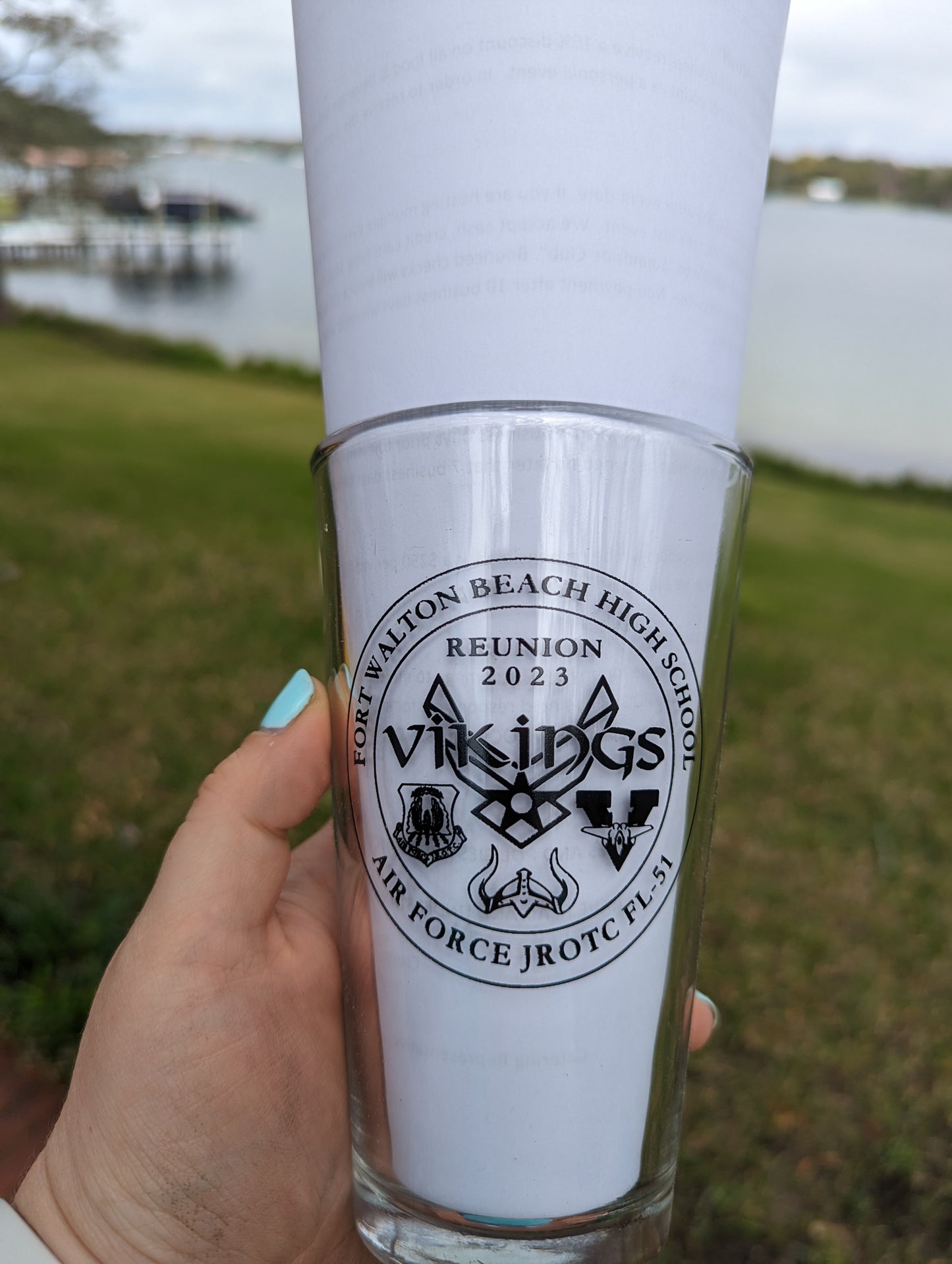 Raise a Toast to the Memories: Fort Walton Beach AFJROTC Reunion Pint Glass